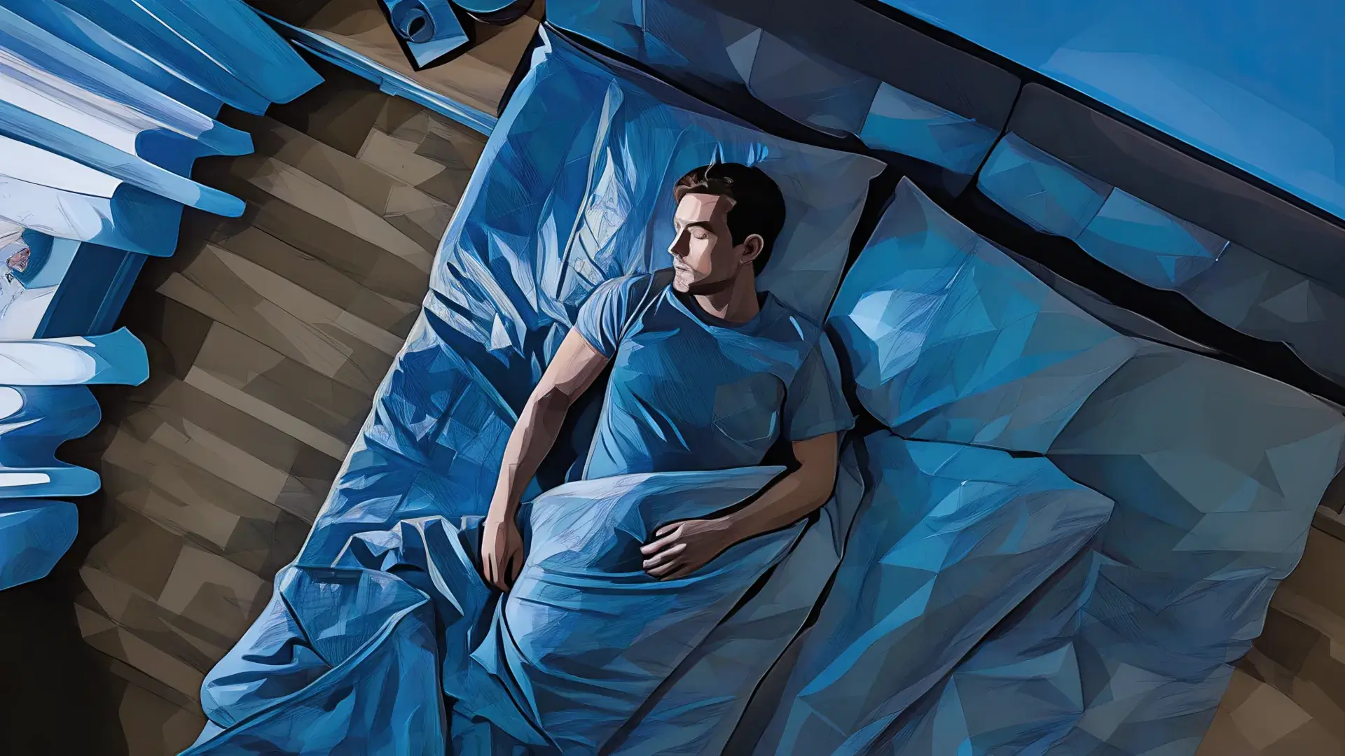 Picture of a man sleeping